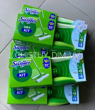 Швабра Swiffer Kit зі змінними серветками 8 шт сухих + 3 шт вологі серветки для миття підлоги