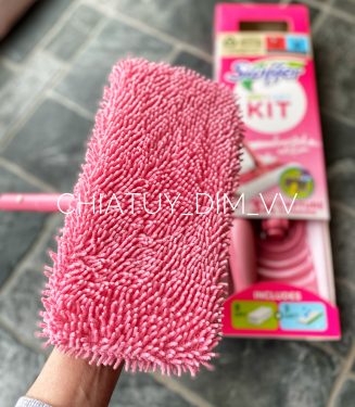 Багаторазова серветка (мікрофібра) з довгим ворсом «травка» до швабри Swiffer на резинці