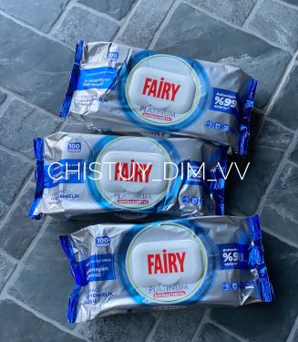 Антибактеріальні універсальні вологі серветки для прибирання Fairy 100 шт